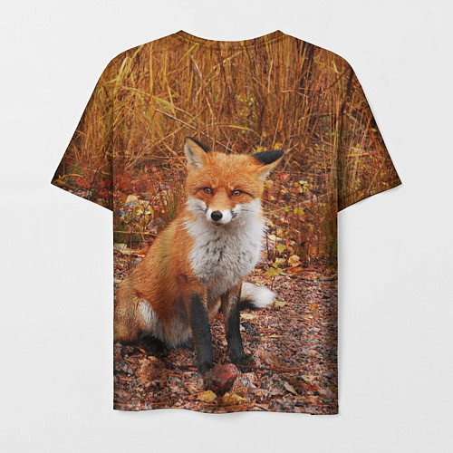 Мужская футболка Осенняя лиса / 3D-принт – фото 2