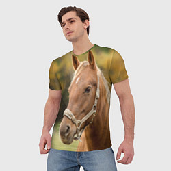 Футболка мужская Взгляд лошади, цвет: 3D-принт — фото 2