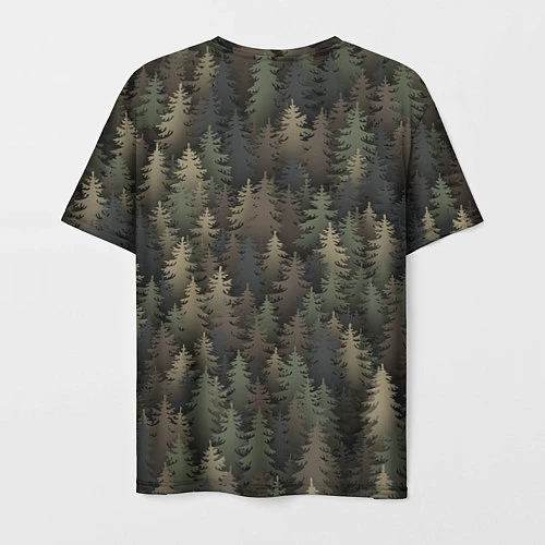 Мужская футболка Лесной камуфляж / 3D-принт – фото 2