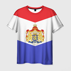 Футболка мужская Флаг и герб Голландии, цвет: 3D-принт