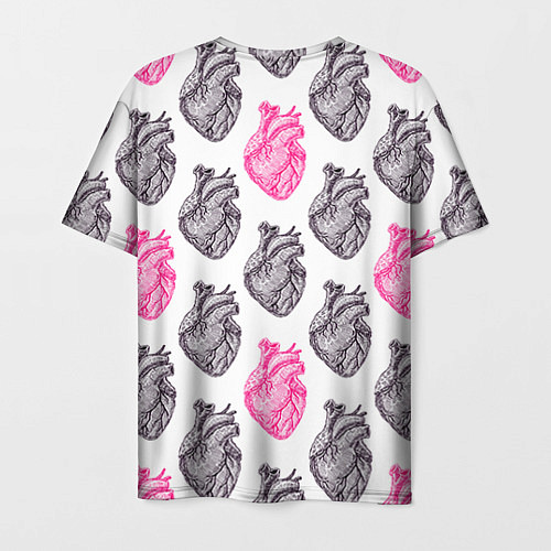 Мужская футболка Сердца 1 / 3D-принт – фото 2