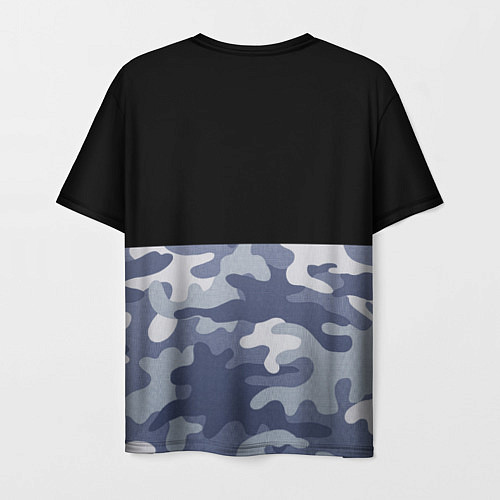 Мужская футболка Камуфляж: черный/голубой / 3D-принт – фото 2