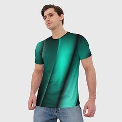 Футболка мужская Emerald lines, цвет: 3D-принт — фото 2