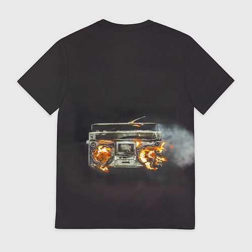 Мужская футболка Green Day магнитофон в огне / 3D-принт – фото 2