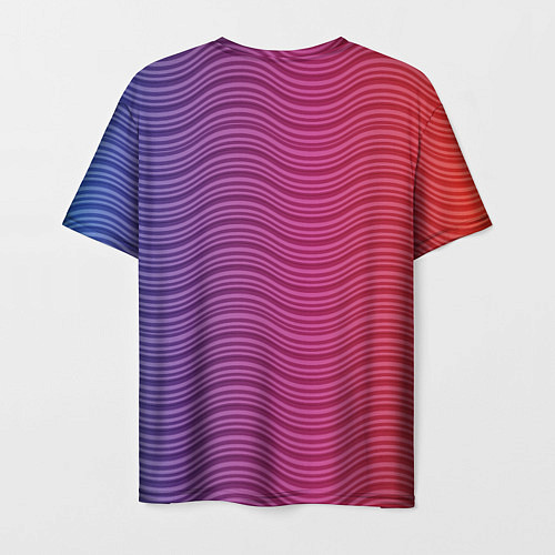 Мужская футболка Цветные волны / 3D-принт – фото 2