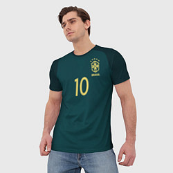 Футболка мужская Сборная Бразилии: Неймар ЧМ-2018 альтернатива, цвет: 3D-принт — фото 2