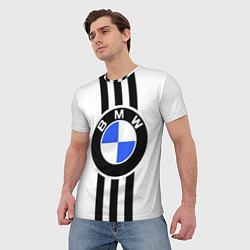 Футболка мужская BMW: Black Strips, цвет: 3D-принт — фото 2
