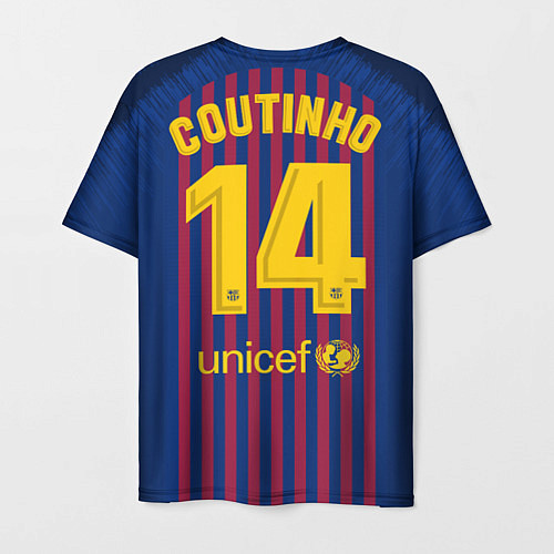 Мужская футболка FC Barcelona: Coutinho Home 18/19 / 3D-принт – фото 2