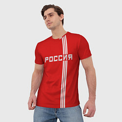 Футболка мужская Россия: Красная машина, цвет: 3D-принт — фото 2