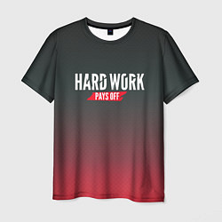 Футболка мужская Hard Work Pays Off: Red, цвет: 3D-принт