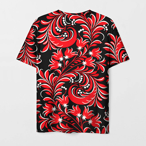 Мужская футболка Хохлома красная / 3D-принт – фото 2