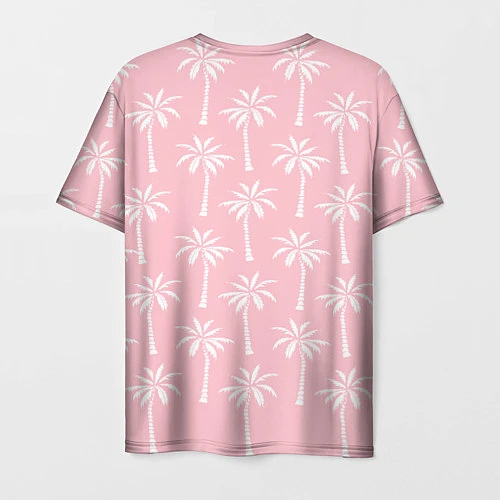 Мужская футболка Розовые тропики / 3D-принт – фото 2
