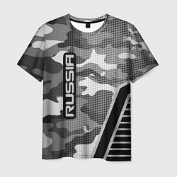 Мужская футболка Russia: Grey Camo