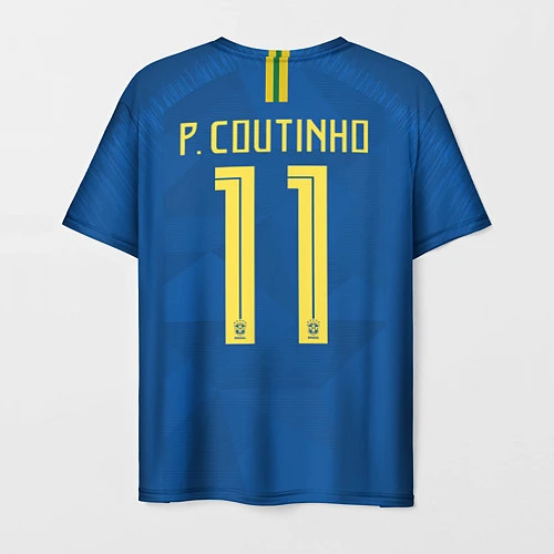 Мужская футболка Coutinho Away WC 2018 / 3D-принт – фото 2
