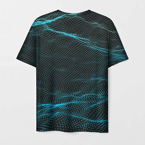 Мужская футболка Cyberpunk 2077: Blue Wave / 3D-принт – фото 2