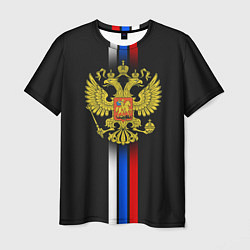 Футболка мужская Российский триколор, цвет: 3D-принт