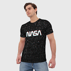 Футболка мужская NASA: Space Glitch, цвет: 3D-принт — фото 2