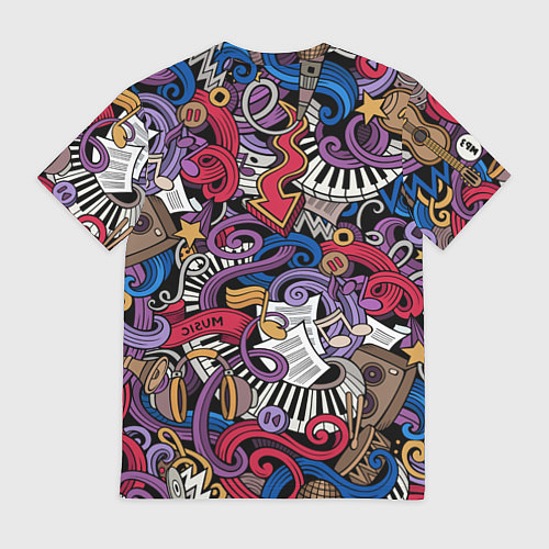 Мужская футболка Music collage / 3D-принт – фото 2