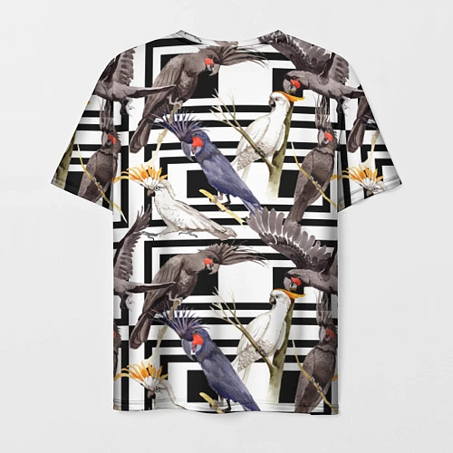 Мужская футболка Попугаи Какаду / 3D-принт – фото 2