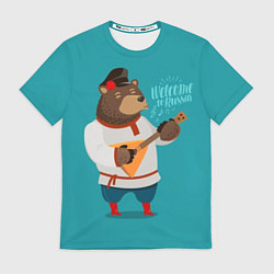 Футболка мужская Welcome to Russia - bear, цвет: 3D-принт