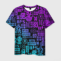 Футболка мужская BTS Logos, цвет: 3D-принт