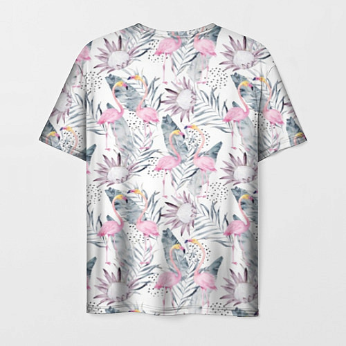 Мужская футболка Тропические фламинго / 3D-принт – фото 2
