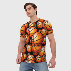 Футболка мужская Баскетбольные яркие мячи, цвет: 3D-принт — фото 2
