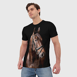 Футболка мужская Гнедой скакун, цвет: 3D-принт — фото 2
