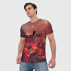 Футболка мужская CS GO logo abstract style, цвет: 3D-принт — фото 2