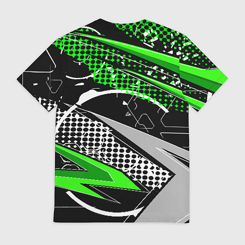 Мужская футболка Black and green corners / 3D-принт – фото 2