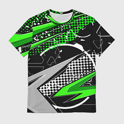 Мужская футболка Black and green corners
