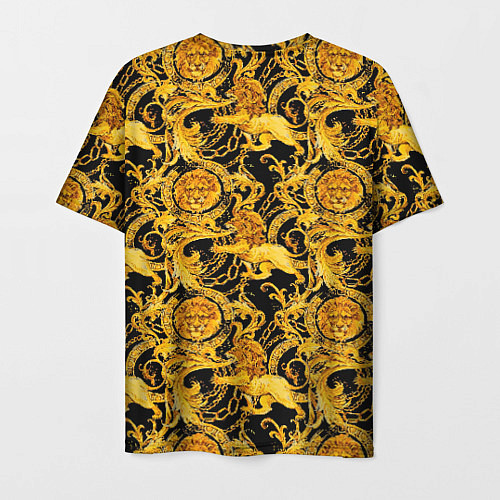 Мужская футболка Львы золотые узоры / 3D-принт – фото 2