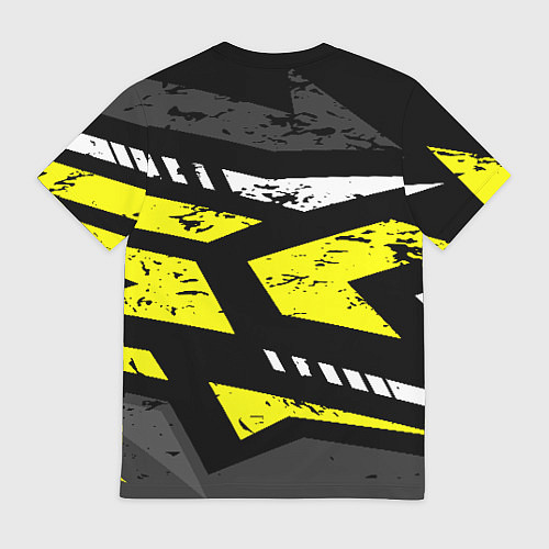 Мужская футболка Black yellow abstract sport style / 3D-принт – фото 2