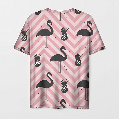 Мужская футболка Черный фламинго арт / 3D-принт – фото 2