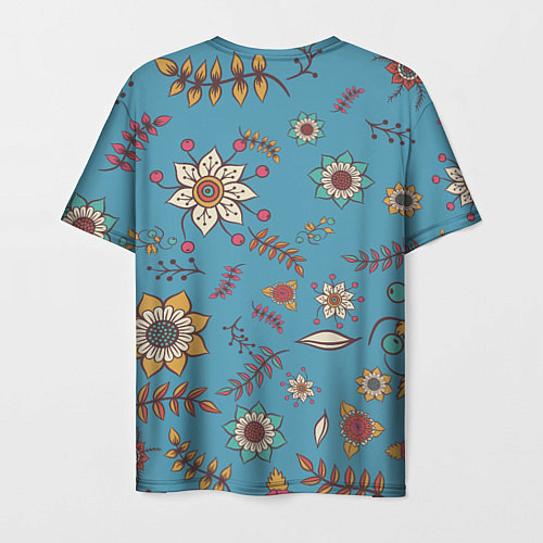 Мужская футболка Цветочный рай узор / 3D-принт – фото 2