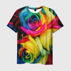 Футболка мужская Разноцветные розы, цвет: 3D-принт