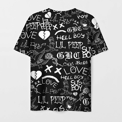 Мужская футболка LIL PEEP LOGOBOMBING / 3D-принт – фото 2