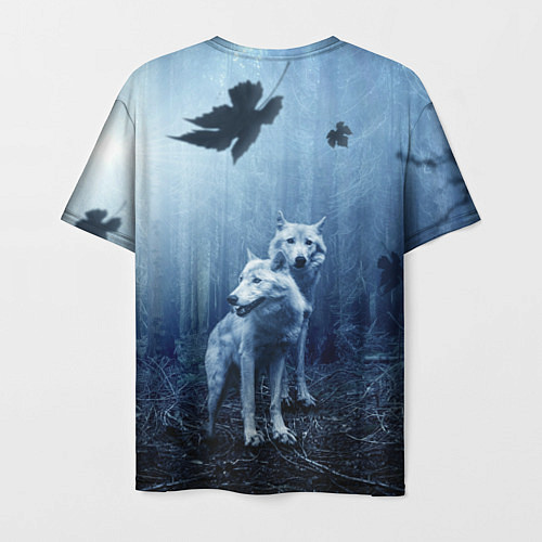 Мужская футболка Волки в тёмном лесу / 3D-принт – фото 2