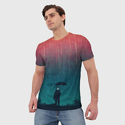 Футболка мужская Космический Дождь, цвет: 3D-принт — фото 2