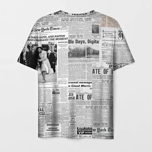 Мужская футболка Газета Newspaper / 3D-принт – фото 2