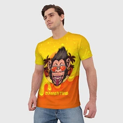 Футболка мужская Summertime обезьяна, цвет: 3D-принт — фото 2