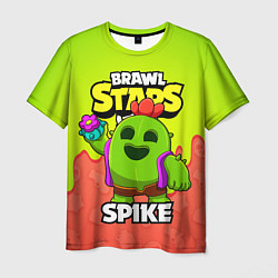 Футболка мужская BRAWL STARS SPIKE, цвет: 3D-принт