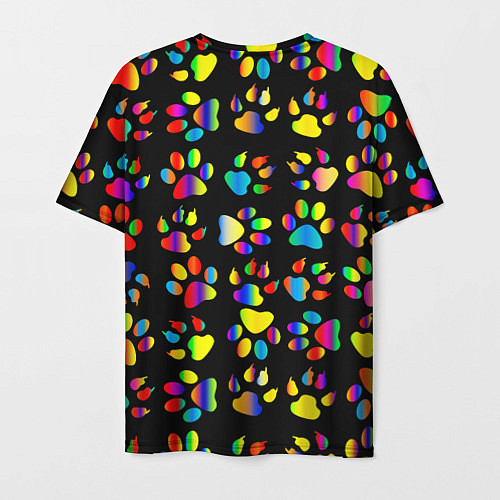 Мужская футболка Корги Цветные лапки / 3D-принт – фото 2