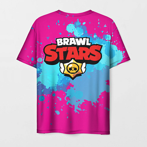 Мужская футболка Brawl Stars Leon брызги / 3D-принт – фото 2
