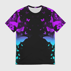Мужская футболка Бабочки в неоне