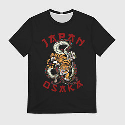 Мужская футболка Японский Тигр иероглиф сзади