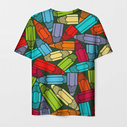 Мужская футболка Детские цветные карандаши арт / 3D-принт – фото 2