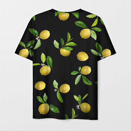 Мужская футболка Лимоны на черном / 3D-принт – фото 2