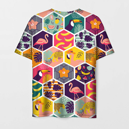 Мужская футболка Тропические соты / 3D-принт – фото 2