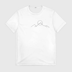 Футболка мужская Минимализм силуэт горы, цвет: 3D-принт